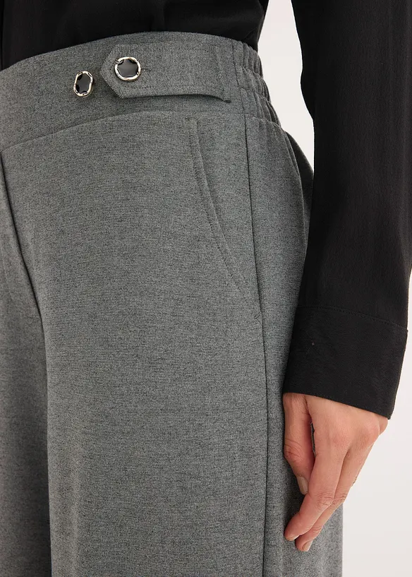 Žerzejov&eacute; kalhoty s ozdobn&yacute;m p&aacute;skem, bonprix