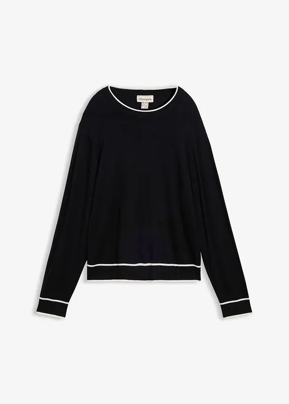 Svetr z jemn&eacute; pleteniny z visk&oacute;zov&eacute; směsi, bonprix