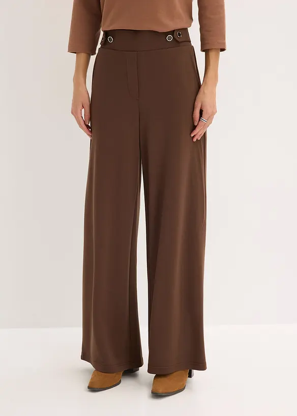 Žerzejov&eacute; kalhoty s ozdobn&yacute;m p&aacute;skem, bonprix