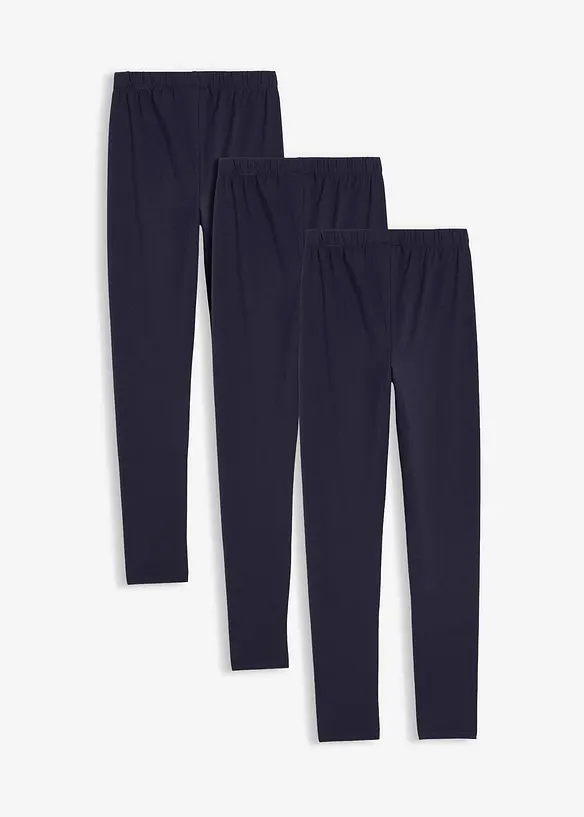 Leg&iacute;ny z elastick&eacute; směsi s organickou bavlnou (3 ks v balen&iacute;), bonprix