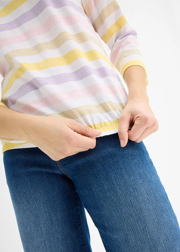 Triko z materi&aacute;lu slub, 3/4 ruk&aacute;v, organick&aacute; bavlna, bonprix