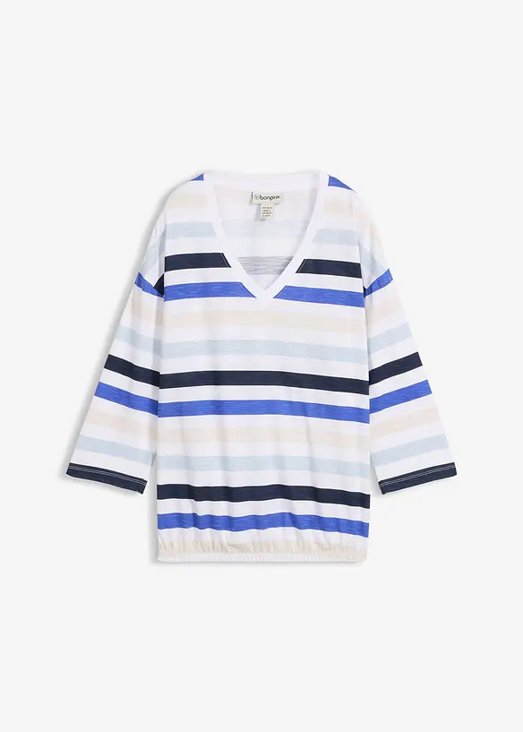 Triko z materi&aacute;lu slub, 3/4 ruk&aacute;v, organick&aacute; bavlna, bonprix