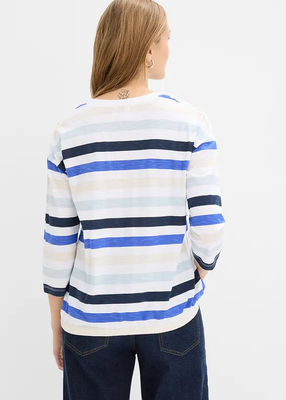 Triko z materi&aacute;lu slub, 3/4 ruk&aacute;v, organick&aacute; bavlna, bonprix