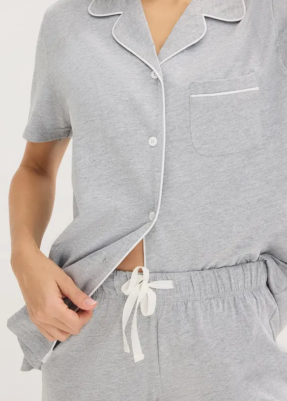 Kr&aacute;tk&eacute; pyžamo s knofl&iacute;kovou l&eacute;gou, bonprix