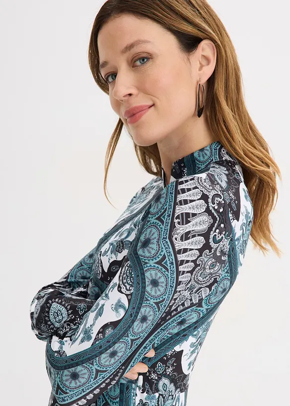 Žerzejov&eacute; &scaron;aty se stoj&aacute;čkem a vol&aacute;nov&yacute;mi ruk&aacute;vy, bonprix