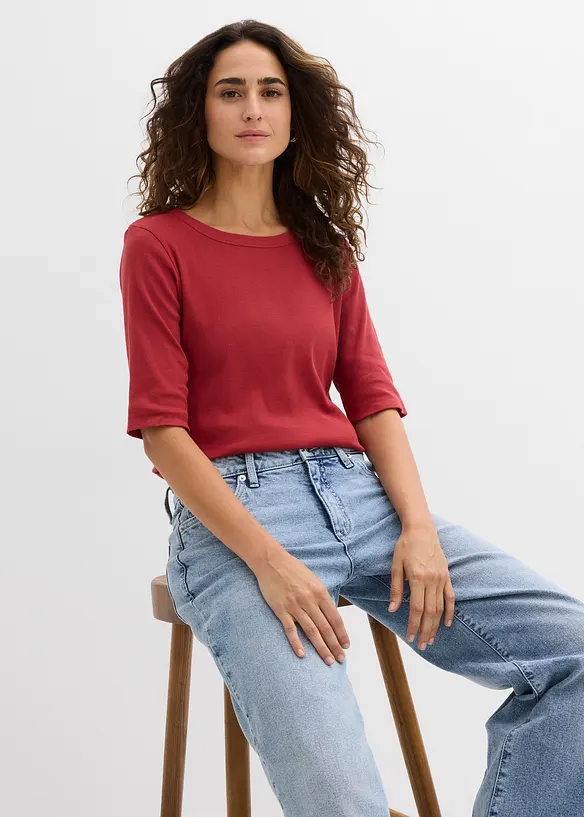 Žebrovan&eacute; tričko s organickou bavlnou (2 ks v balen&iacute;), bonprix