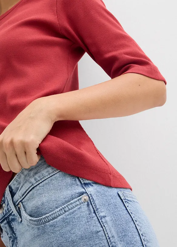 Žebrovan&eacute; tričko s organickou bavlnou (2 ks v balen&iacute;), bonprix