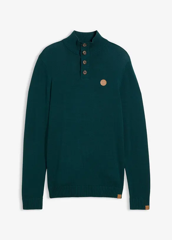 Svetr s l&iacute;mečkem na zap&iacute;n&aacute;n&iacute;, z měkk&eacute; bavlněn&eacute; směsi, bonprix