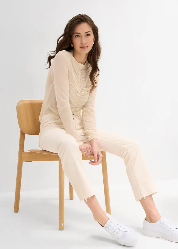 Dž&iacute;ny Flared, High Waist, zkr&aacute;cen&eacute;, bonprix