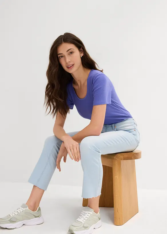 Dž&iacute;ny Flared, High Waist, zkr&aacute;cen&eacute;, bonprix