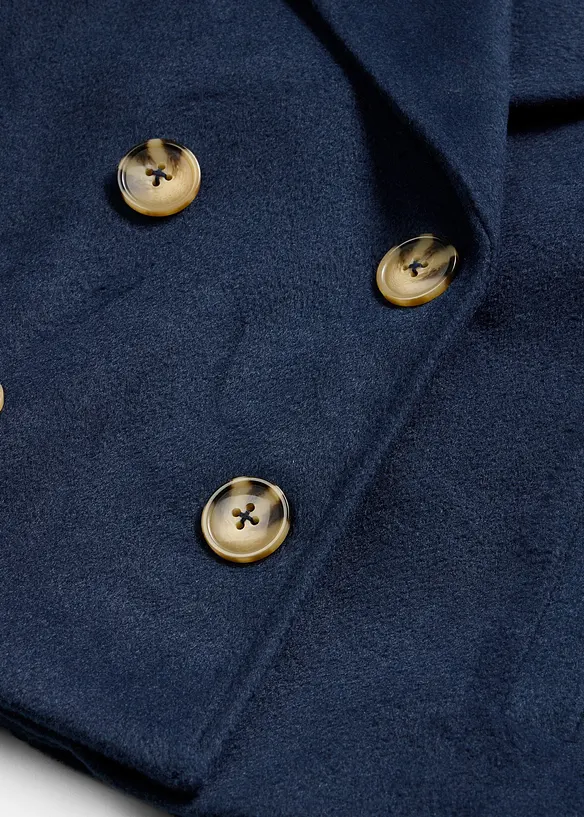 Kr&aacute;tk&yacute; oversize trenčkot s vlněn&yacute;m vzhledem, bonprix