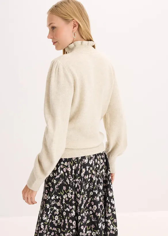 Svetr s rol&aacute;kov&yacute;m l&iacute;mcem, bonprix