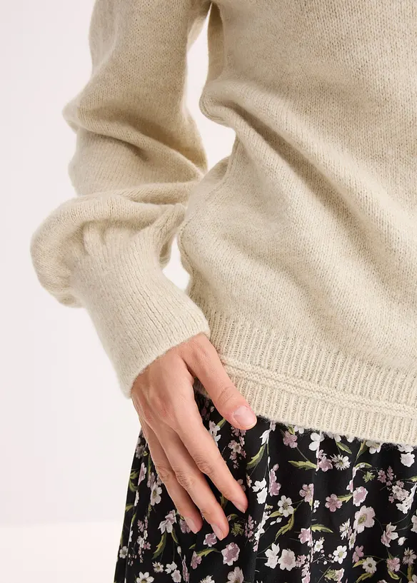 Svetr s rol&aacute;kov&yacute;m l&iacute;mcem, bonprix