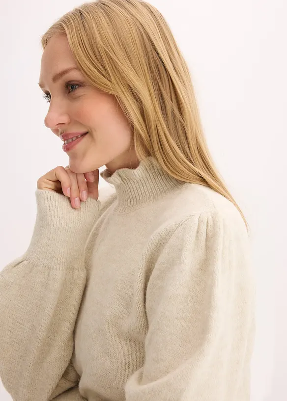 Svetr s rol&aacute;kov&yacute;m l&iacute;mcem, bonprix