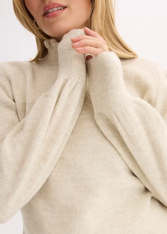 Svetr s rol&aacute;kov&yacute;m l&iacute;mcem, bonprix