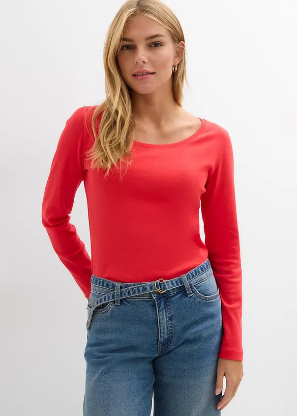 Tričko s dlouh&yacute;m ruk&aacute;vem, z čist&eacute; organick&eacute; bavlny, bonprix