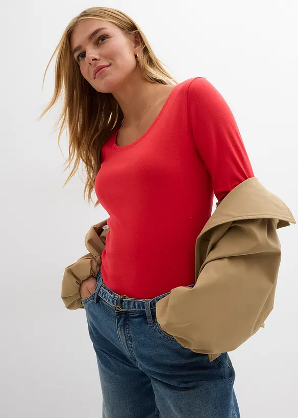 Tričko s dlouh&yacute;m ruk&aacute;vem, z čist&eacute; organick&eacute; bavlny, bonprix