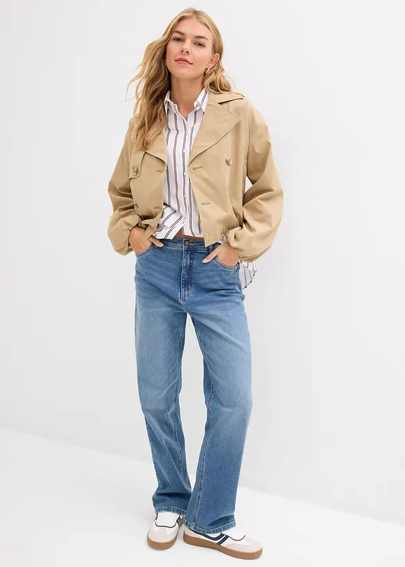 Dž&iacute;ny Straight Loose, High Waist, bonprix