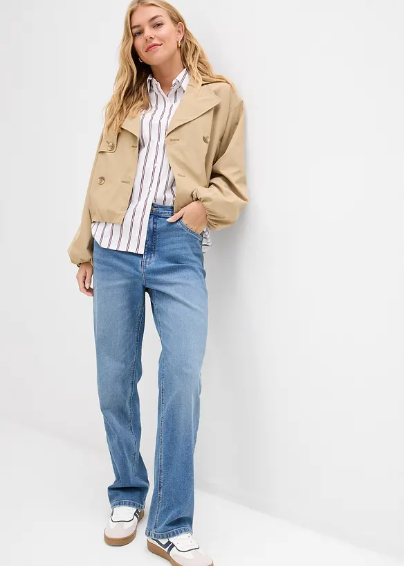 Dž&iacute;ny Straight Loose, High Waist, bonprix