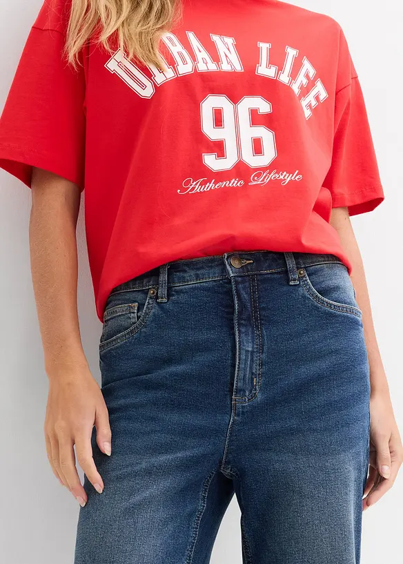 Dž&iacute;ny Straight Loose, High Waist, bonprix