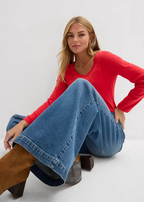 Dž&iacute;ny Wide Leg, Mid Waist, Full Length, bonprix