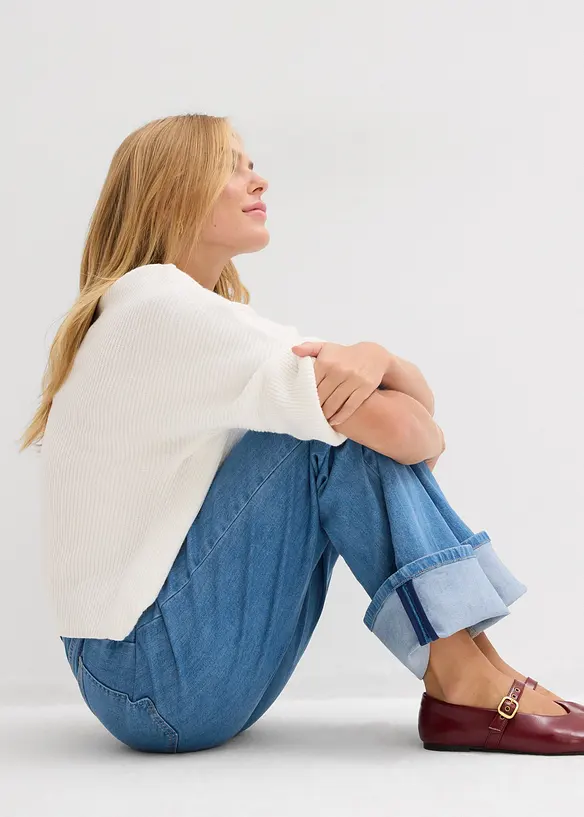 Dž&iacute;ny Loose Straight Mid Waist, Full Length, bonprix