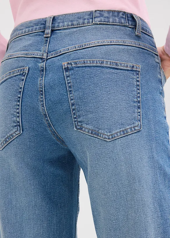 Dž&iacute;ny Wide Leg, Mid Waist, Full Lenght, bonprix