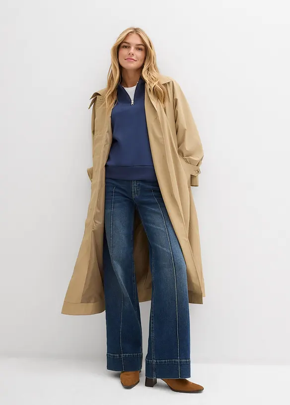 Dž&iacute;ny Wide Leg, Mid Waist, Full Lenght, bonprix