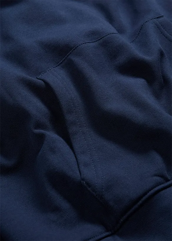 Mikina s kapuc&iacute; a velk&yacute;m potiskem na z&aacute;dech, z čist&eacute; organick&eacute; bavlny, Loose Fit, bonprix