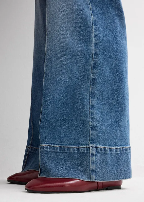 Dž&iacute;ny Wide Leg, Mid Waist, Full Lenght, bonprix