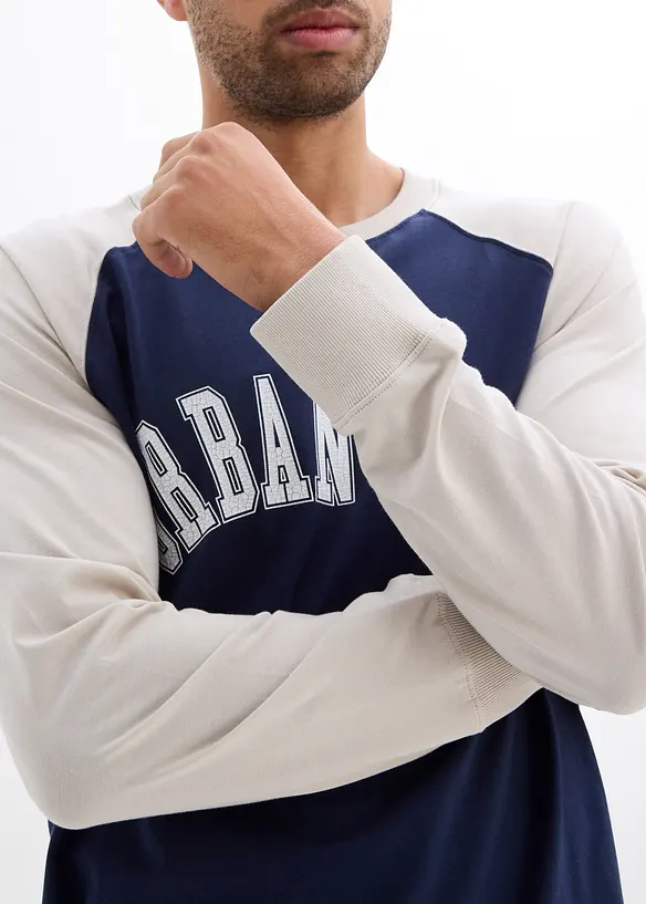 Triko s dlouh&yacute;m ruk&aacute;vem, z čist&eacute; organick&eacute; bavlny, bonprix