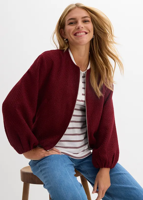 Bluzon z měkk&eacute; bukl&eacute; př&iacute;ze, bonprix