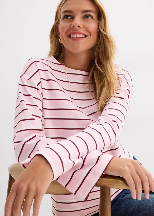 Triko s dlouh&yacute;m ruk&aacute;vem, z čist&eacute; organick&eacute; bavlny, bonprix