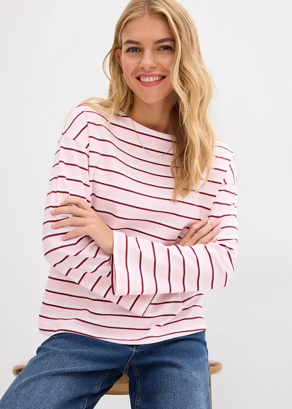 Triko s dlouh&yacute;m ruk&aacute;vem, z čist&eacute; organick&eacute; bavlny, bonprix