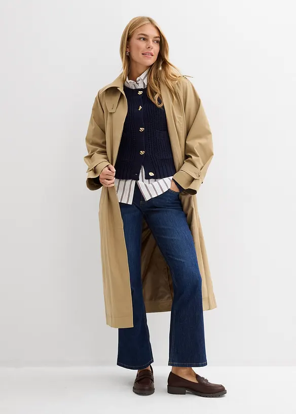 Kab&aacute;tek z hrub&eacute; pleteniny, s tepan&yacute;mi knofl&iacute;ky, bonprix