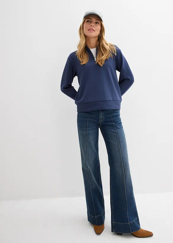 Mikina z měkk&eacute; visk&oacute;zov&eacute; směsi, bonprix