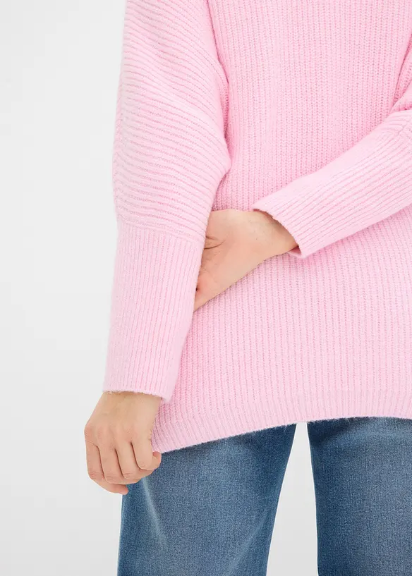 Oversize svetr s polo l&iacute;mečkem, bonprix