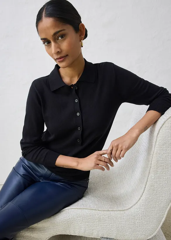 P&oacute;lo svetr s pod&iacute;lem hedv&aacute;b&iacute;, bonprix