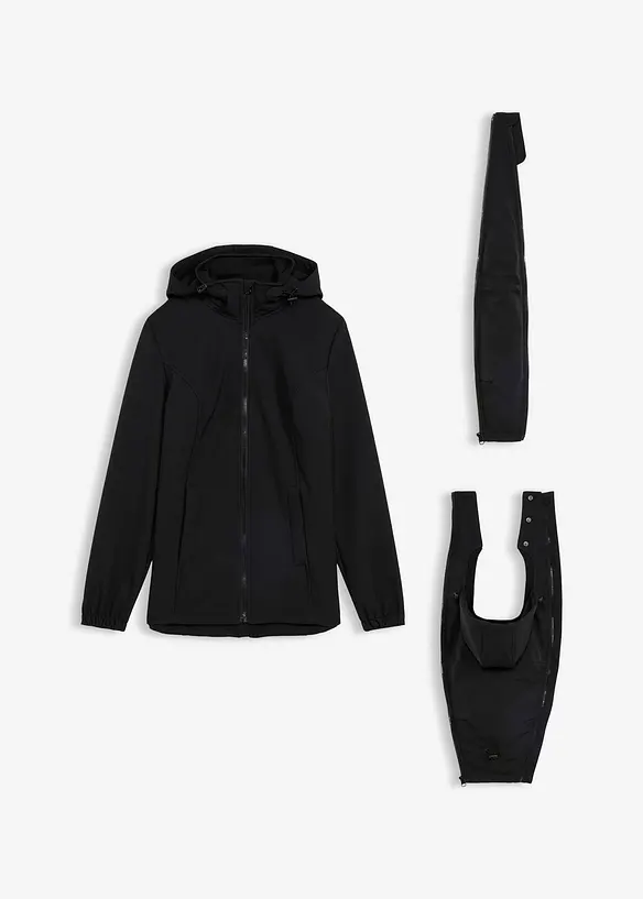 Softshellov&aacute; bunda 4 v 1, se vsadkou na no&scaron;en&iacute; vpředu i vzadu, bonprix