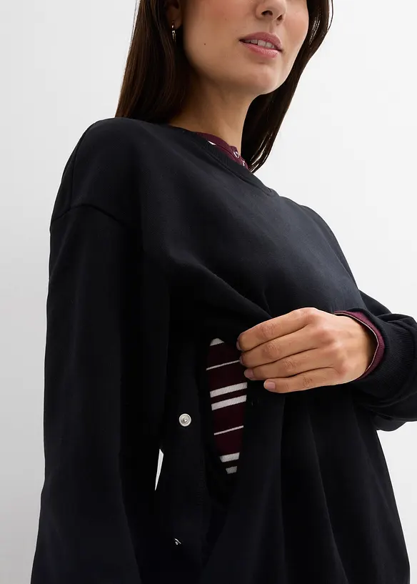 Těhotensk&aacute; a koj&iacute;c&iacute; mikina 2v1, z organick&eacute; bavlny, bonprix