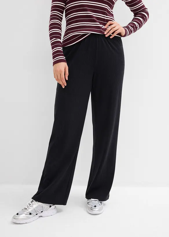 Žerzejov&eacute; kalhoty z žebrovan&eacute;ho materi&aacute;lu (2 ks v balen&iacute;), bonprix