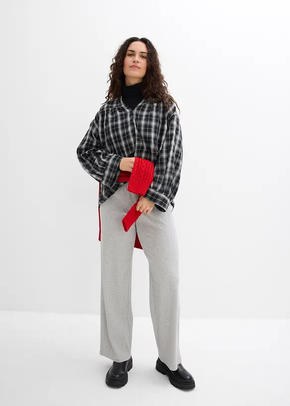 Žerzejov&eacute; kalhoty z žebrovan&eacute;ho materi&aacute;lu (2 ks v balen&iacute;), bonprix