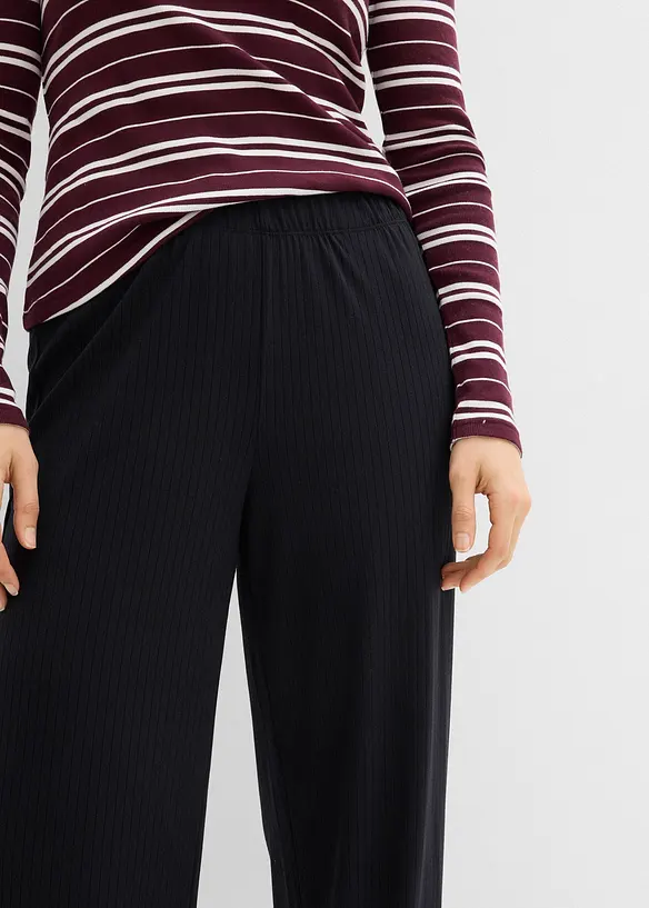 Žerzejov&eacute; kalhoty z žebrovan&eacute;ho materi&aacute;lu (2 ks v balen&iacute;), bonprix