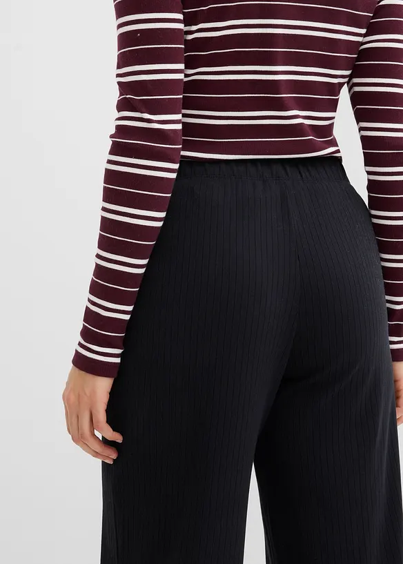 Žerzejov&eacute; kalhoty z žebrovan&eacute;ho materi&aacute;lu (2 ks v balen&iacute;), bonprix