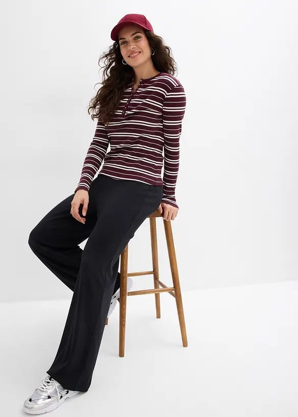 Žerzejov&eacute; kalhoty z žebrovan&eacute;ho materi&aacute;lu (2 ks v balen&iacute;), bonprix