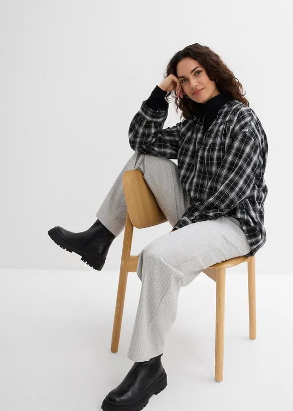 Žerzejov&eacute; kalhoty z žebrovan&eacute;ho materi&aacute;lu (2 ks v balen&iacute;), bonprix