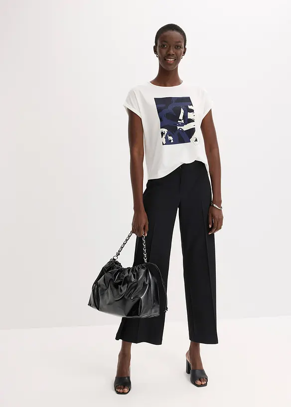 Tričko s visk&oacute;zou a třpytiv&yacute;mi kam&iacute;nky, bonprix