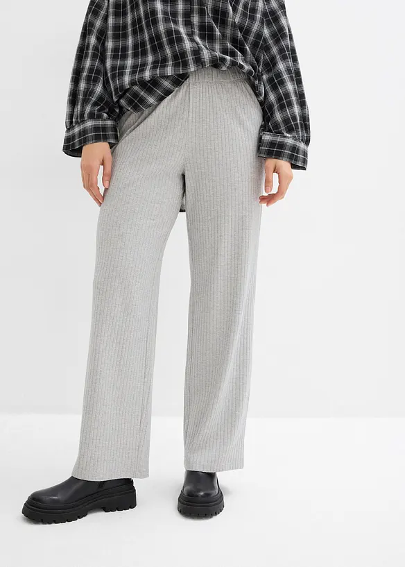 Žerzejov&eacute; kalhoty z žebrovan&eacute;ho materi&aacute;lu (2 ks v balen&iacute;), bonprix