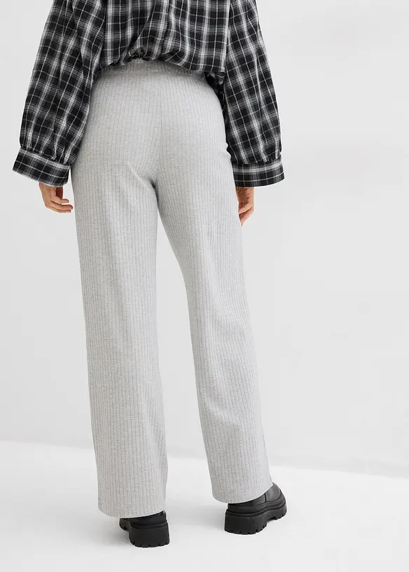 Žerzejov&eacute; kalhoty z žebrovan&eacute;ho materi&aacute;lu (2 ks v balen&iacute;), bonprix