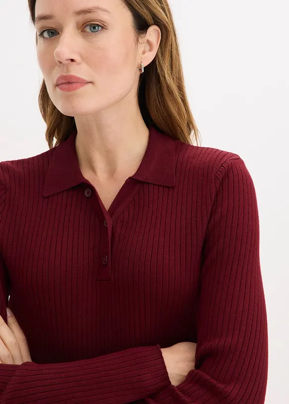 Žebrovan&yacute; svetr ze směsi s visk&oacute;zou, bonprix